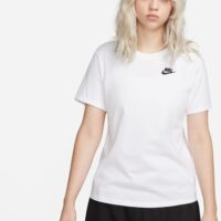 NIKE W NSW TEE CLUB WHITE/METALLIC SILVER