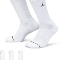 NIKE U J ED CUSH POLY CREW 3PR 144 WHITE/METALLIC SILVER