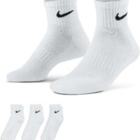 NIKE U NK EVERYDAY CSH ANKL 3PR 132 WHITE/METALLIC SILVER