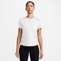 NIKE W NK ONE CLASSIC DF SS TOP WT WHITE/METALLIC SILVER