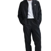 NIKE M NK CLUB WVN TRK SUIT BLACK/WHITE